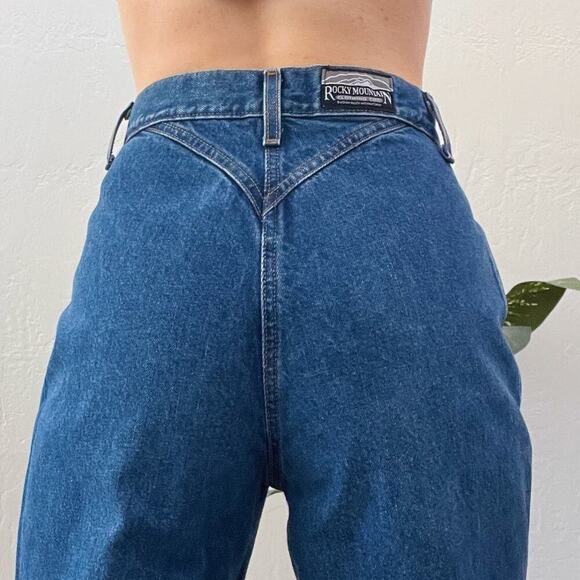 Vintage Rockies Medium Blue Wash High Waisted Western Straight Leg Jeans - Picture 1 of 8
